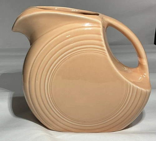 LARGE HOMER LAUGHLIN FIESTAWARE LARGE DISC PITCHER FIESTA APRICOT