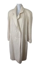 VTG Jacobson's Mohair Coat Long Lined Womens Size XL/2XL? Cream USA Made