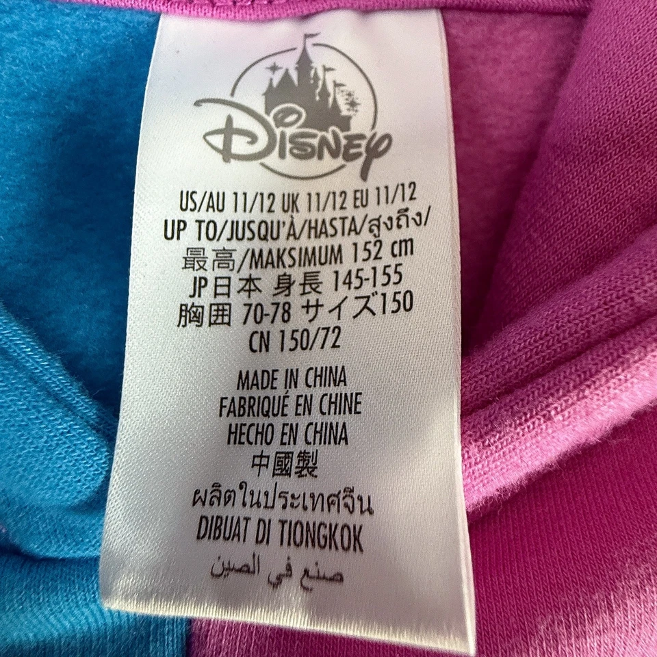 Moletom com capuz princesa Disney rosa azul dividido Aladdin Belle Tiana Cinderela 11/12 - Imagem 4 de 4