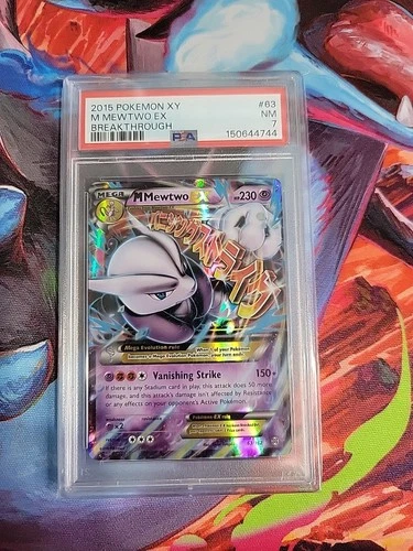 Pokémon TCG XY: Breakthrough M Mewtwo EX Ultra Rare Holo Card 63/162 PSA 7