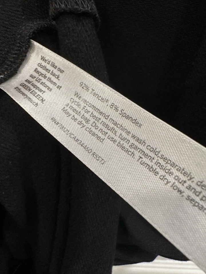 Vestido clássico Eileen Fisher preto macio e aconchegante tencel malha de lã com bolsos M - Imagem 4 de 4