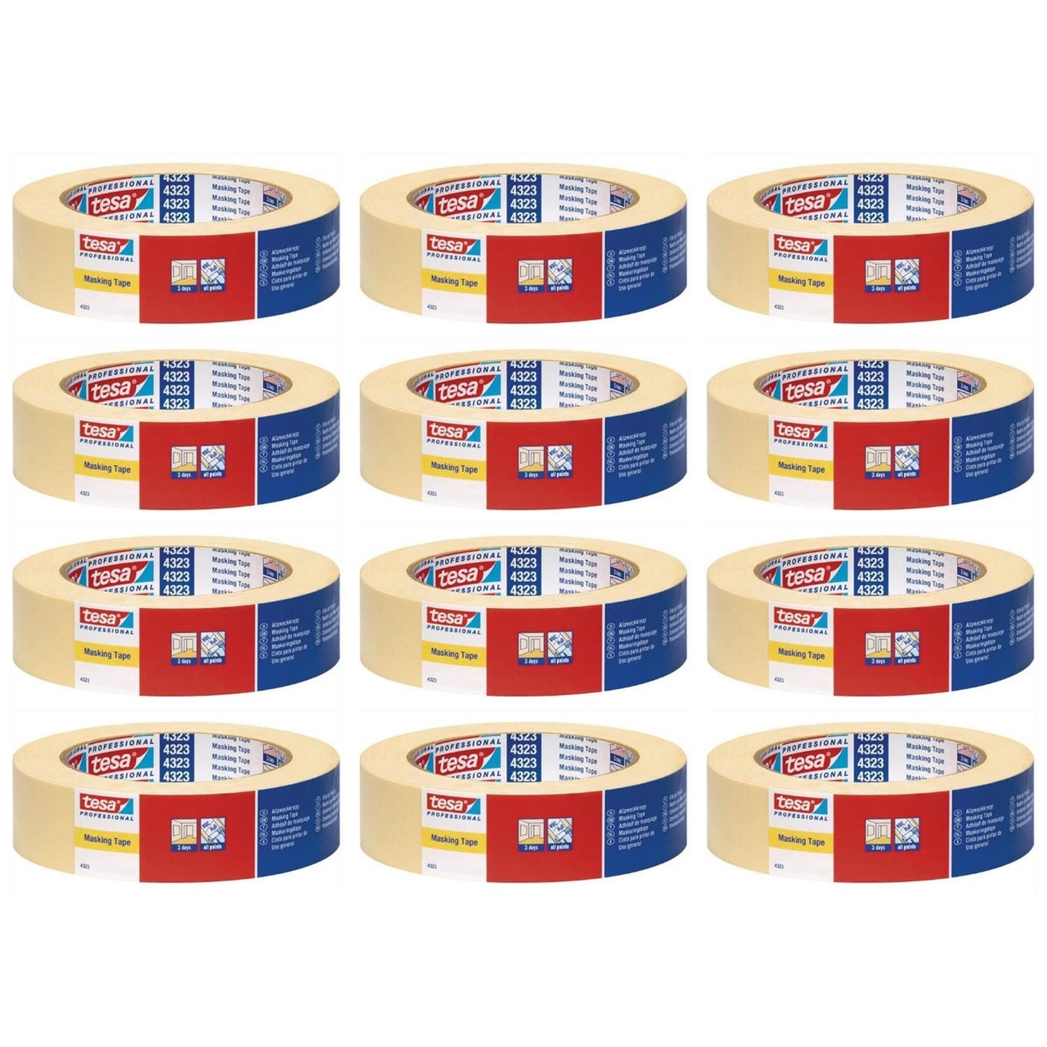 Adhésifs tesaKREPP masquage ruban de peintre en papier crêpé beige tesa 04323-000006 lot de 12