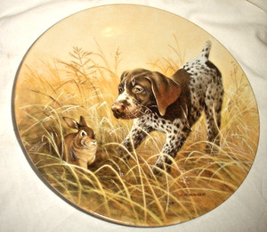 UKC 1988 FRITZ's FOLLY GSP DOG FIELD PUPPIES COLLECTION PLATE/KAATZ