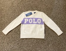 MSRP 69.50 NWT Polo Ralph Lauren 4T Toddler White Spell Out Sweater