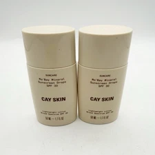 2X CAY SKIN Mo'Bay Mineral Face Sunscreen Drops SPF 30 1.7 oz Exp1/27 No Box New