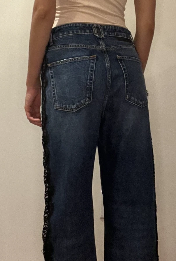 Jeans jeans Stella McCartney com renda preta tamanho 27 EUA - Imagem 4 de 4