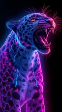 SCREAMING LEOPARD 2 inch x3 inch  GLOSSY sticker 110125-02