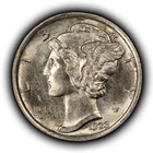 1923 10c Mercury Silver Dime - AU/UNC - SKU-Y6786