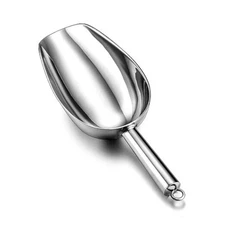  Stainless Steel Ice Scoop, Small Metal Food Candy Scoop for Kitchen Bar 6 oz
