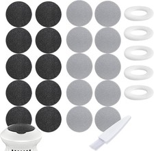 25 Pack Replacement Pads Refills for Pedi Vac Portable Electric Black.gray