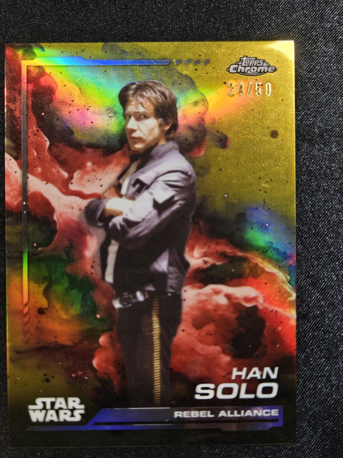 2024 Topps Chrome Star Wars Gold Refractor 34/50 HAN SOLO #102