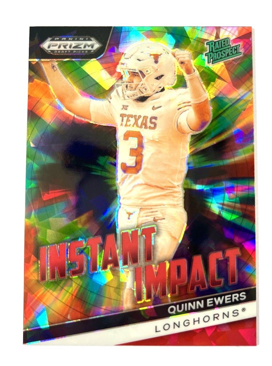 2024 Panini Prizm Draft Picks Quinn Ewers Instant Impact #II-QE Red Cracked Ice