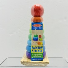 Melissa  Doug Rainbow Stacker Wooden Ring Educational Toy, 18 months