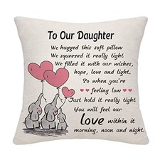 Daughter Gifts from Mom Dad Throw Pillow Cover Cushion Cover Case for Daughter