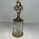 VTG Pair Of Gold Ormolu Perfume Bottles~Textured Cut Glass~Celtic Knot Daubers — photo 2