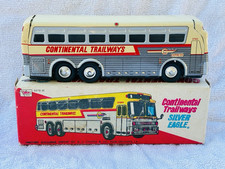 Vintage Penny Toy Silver Eagle Continental Trailways Tin Toy Bus w/Box MINTY