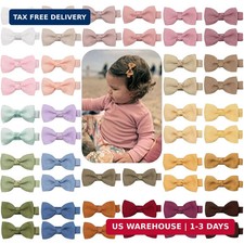 C LLOT Baby Hair Clips 50PCS Baby Girls Fully Lined Baby Bows Hair Pins Tiny 2"