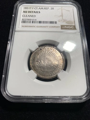 !!RARE!! Central American Republic (Honduras) 1831 TF 2 Reales NGC AU!!! TONING!