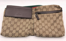 GUCCI GG Canvas linea sherry marsupio cintura borsa marrone tela pelle USATO