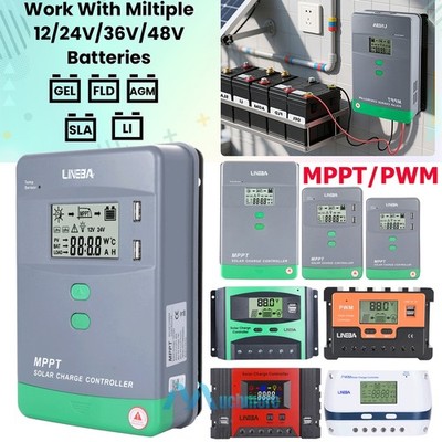 100A MPPT/PWM Solar Panel Regulator Charge Controller 12~48V Auto Focus Tracking