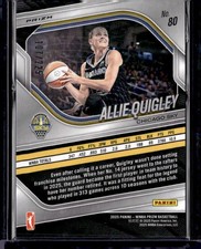 2025 Panini Prizm WNBA #80 Allie Quigley Lime Green Prizms #/225