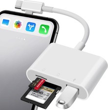 SD Card Reader for Iphone, SD Card Adapter with Lightening  USB C Dual Connecto