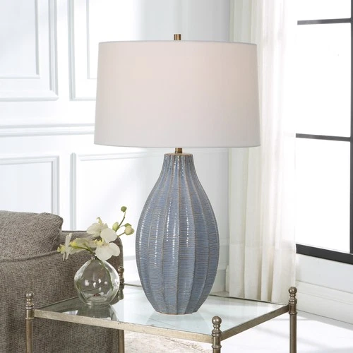Uttermost 30161-1 Veston 28" Tall Ceramic Table Lamp - Blue - Picture 7 of 7