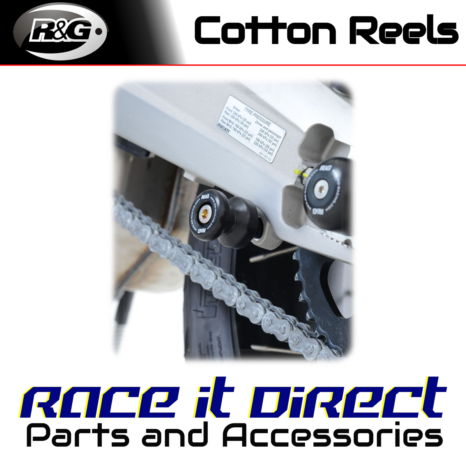 Cotton Reels for ENERGICA EVA RIBELLE 2021-2022 White R&G