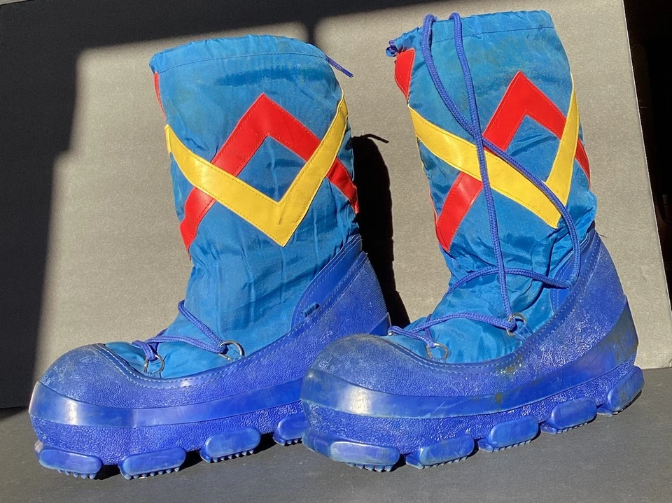 BOTAS LUNA de colección Puffer Rainbow Rayas Retro años 70-80 Invierno Mujer Talla 9-10 Foto 2 de 4