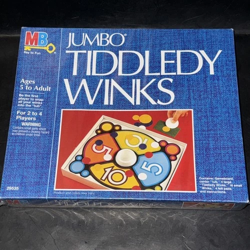 Vintage Milton Bradley Jumbo Tiddledy Winks Board Game Age 5 to Adult 1982