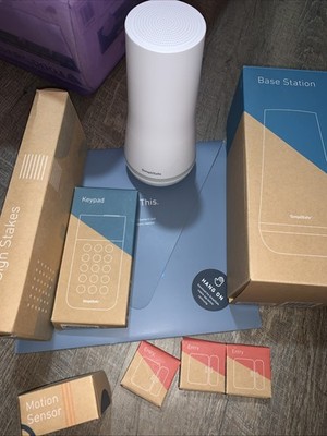 SimpliSafe Smart Home Security System 6 Piece Kit  Set Up Fast OPEN + Extra Base