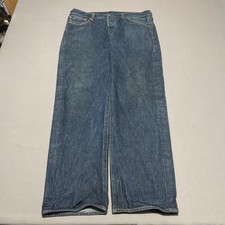 Levis 501 Jeans Mens 36x32 Blue Medium Wash Straight Leg Button Fly Denim