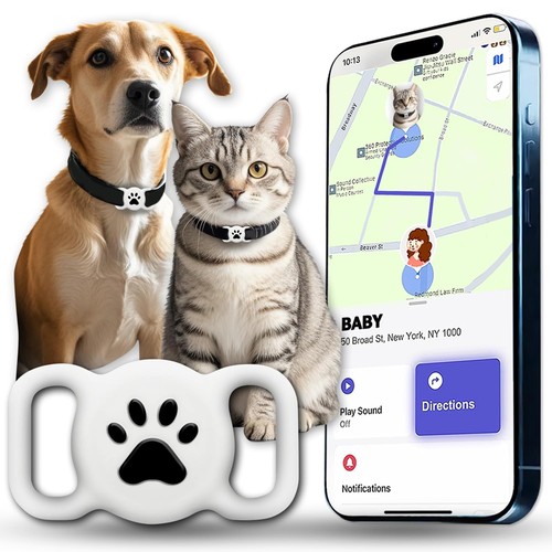 Smart Pet Tracker for Cat Dog with Collar Holder Seamless Location Tracking C...