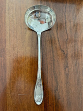 Antique Silverplate Rogers & Bros Olive Pattern Large Punch Ladle 11.5"