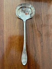 Antique Silverplate Rogers & Bros Olive Pattern Large Punch Ladle 11.5"
