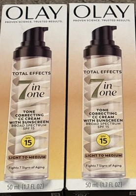 Olay Total Effects 7-in-1 Tone Correcting CC Cream 2 Boxes SPF 15, 1.7oz 12/2027