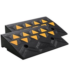Rubber Curb Ramp 2 Pack, 4.3' Rise Height Heavy-Duty 33069 Lbs/15 T Capacity