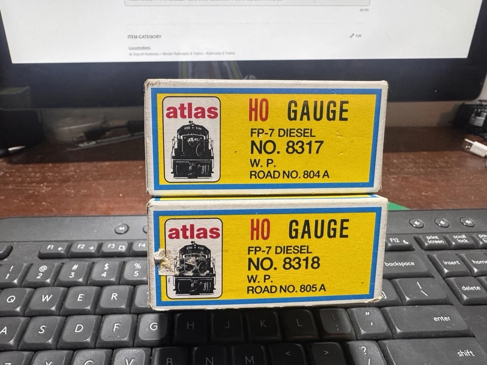 Locomotora diésel Atlas HO EMD FP-7 AA WESTERN PACIFIC #804A y 805A AMBAS ALIMENTADAS Foto 2 de 2