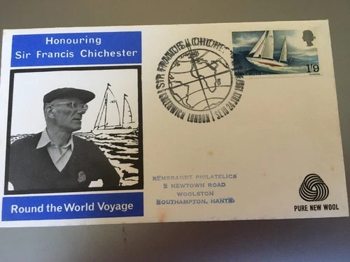 GB STAMPS RARE FIRST DAY COVER 1967 FRANCIS CHICHESTER PURE NEW WOOL