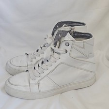 Zadig Voltaire High-Top Sneakers White Leather US Size Men's 7.5 Women's 9