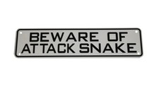 Beware of Attack Snake Sign Bearded Dragon Crested Gecko Reptile Lizard Snake...