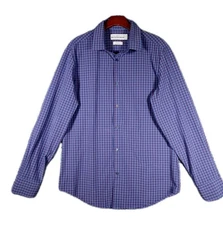 Mizzen Main Leeward Shirt Men’s L Trim-Fit Button-Up Long Sleeve Check Stretch