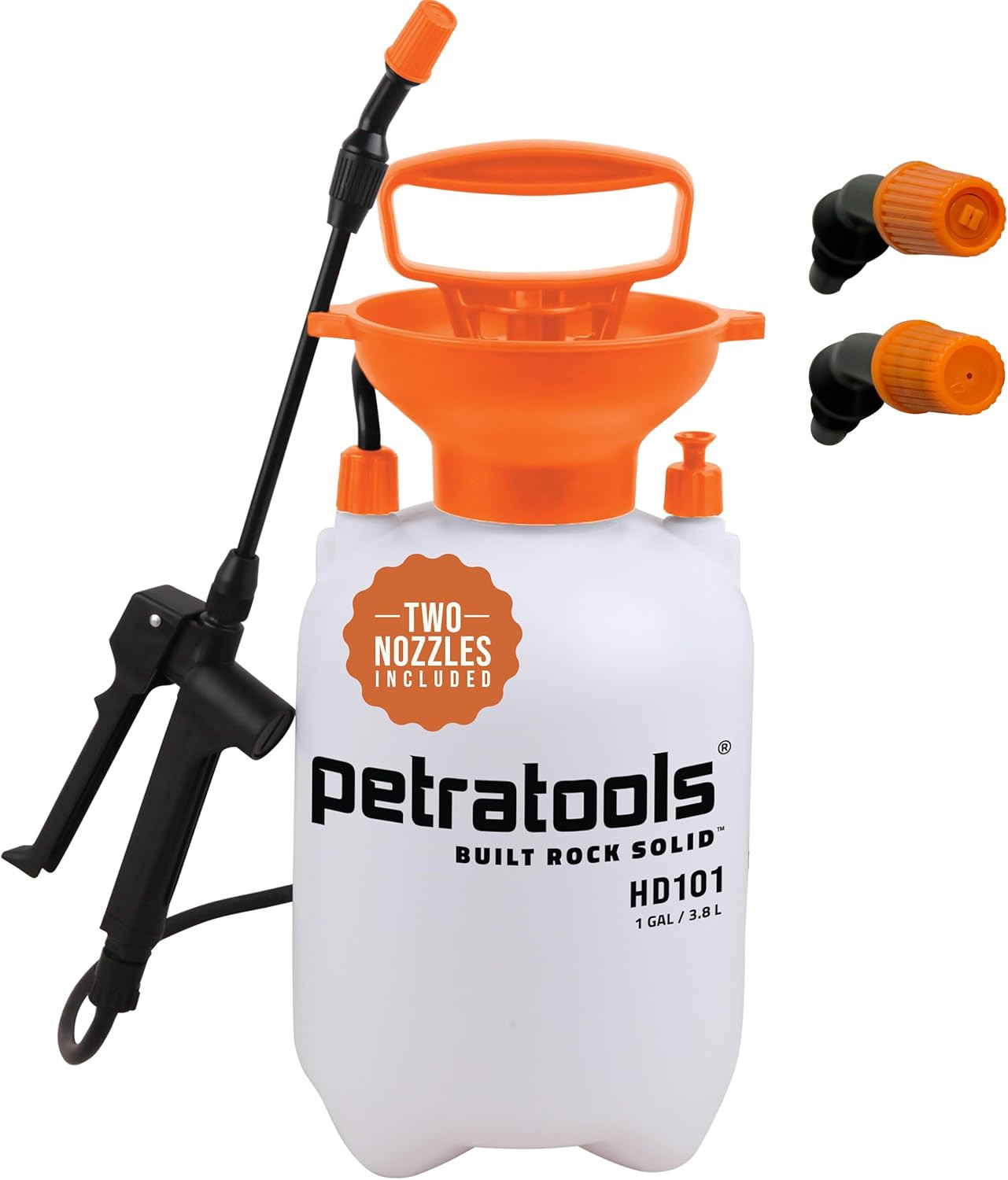 1-Gallon Garden Pump Sprayer HD101 for Lawn Care Pesticides with Hose & Nozzles