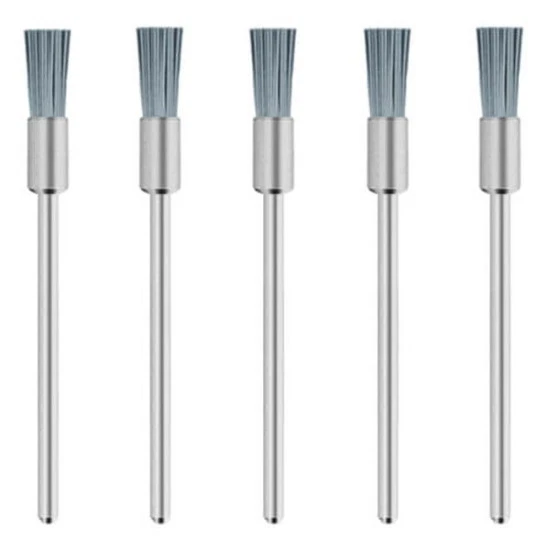WZH SCHULTE 5x Nylon-Bürste mit Schleifkorn "SiC" [Ø 5 x 10 mm] für Dremel, Proxxon ...
