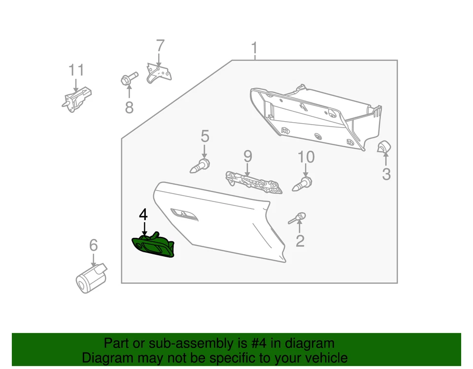 Pestillo de guantera original Ford AE9Z-7406072-AB CANTIDAD 1 Foto 2 de 2