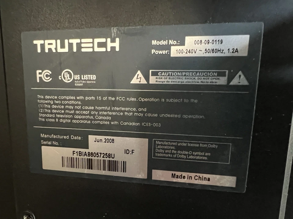 TRUTECH 19” 008-09-0119 TV TELEVISION RETRO PORTABLE SMALL KITCHEN - Image 4 of 4