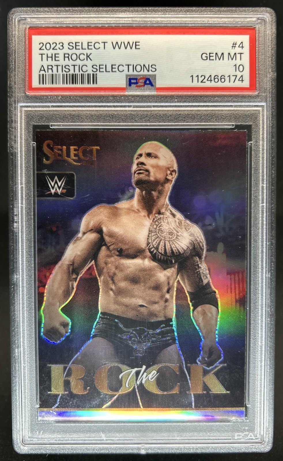2023 Panini Select WWE The Rock Artistic Selections #4 PSA 10 GEM MINT