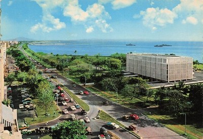 Roxas Boulevard and the US Embassy in Manila, Philippines 6x4 Postcard J17