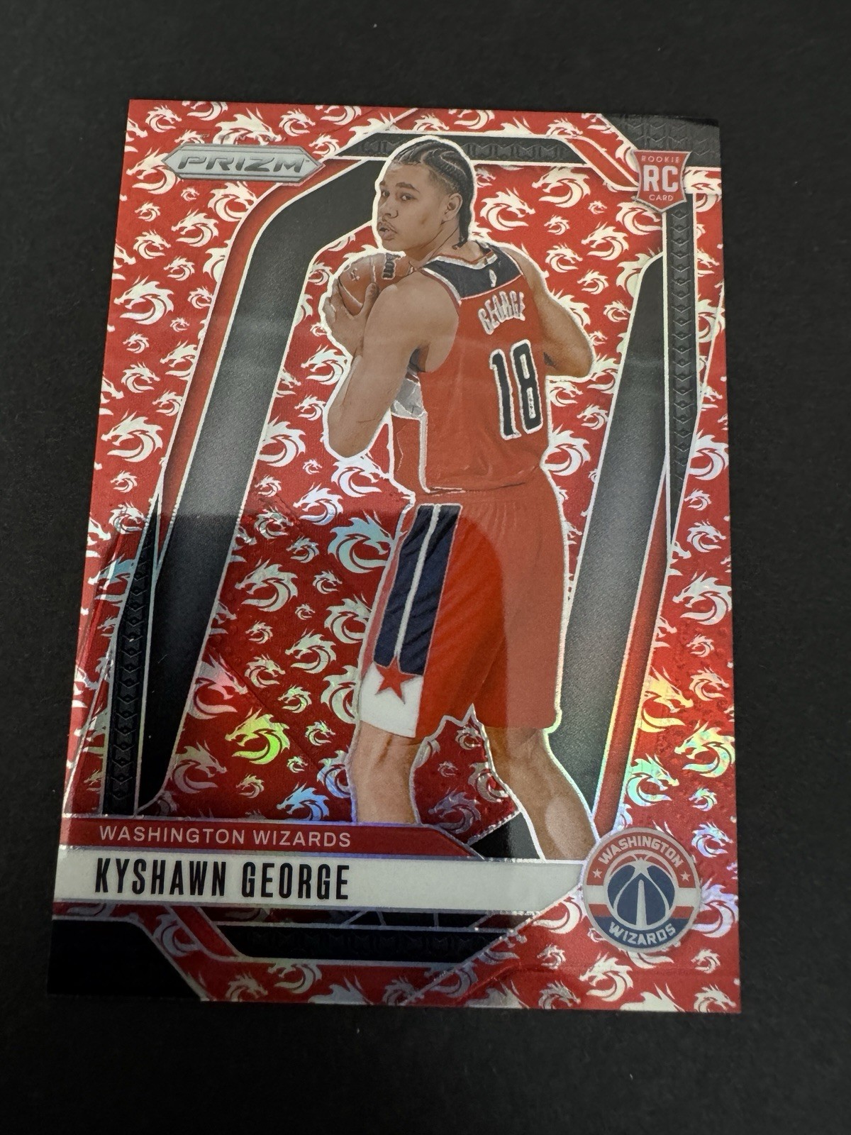 KYSHAWN GEORGE 2024-25 PANINI PRIZM ROOKIE DRAGON YEAR WIZARDS RC /88 #257