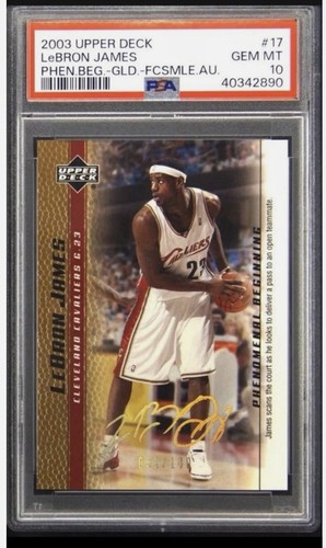 LeBron James [Gold Facsimile Autograph] #20 2003 Upper Deck Phenomenal Beginning card